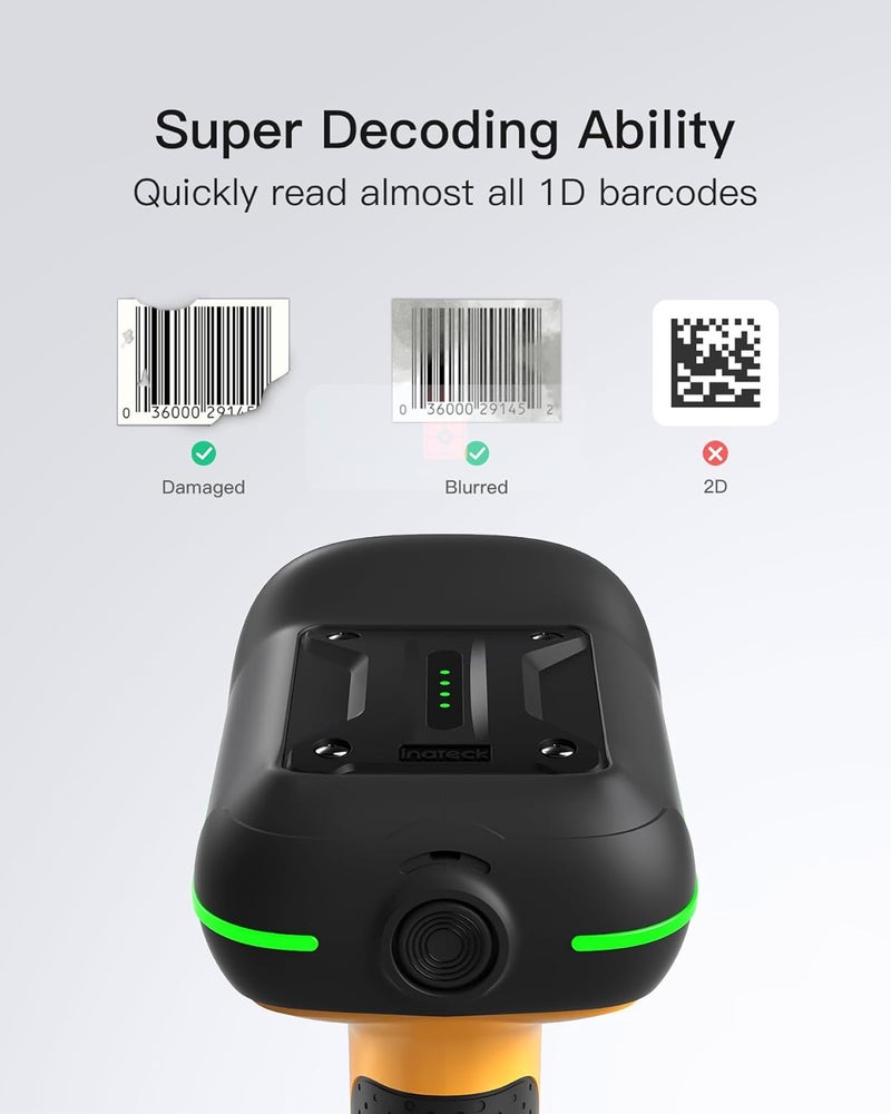Inateck Industrial Barcode Scanner Bluetooth, 1D Scanner Wireless with IP67 Waterproof and Dustproof, Handscanner with App & SDK，BCST-61 - Image 2